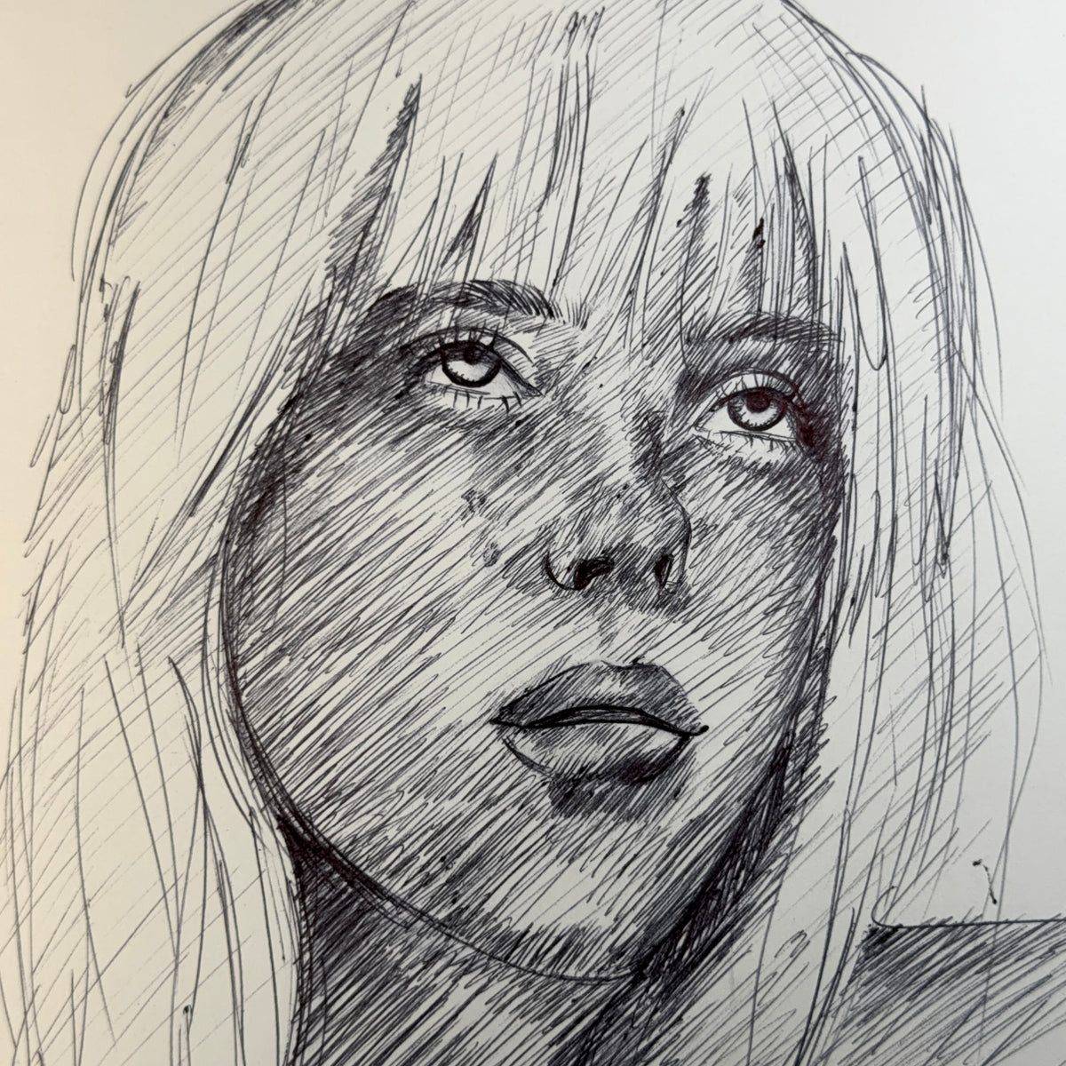 "Billie Eilish" Ink Drawing. 1 of 1 - Original