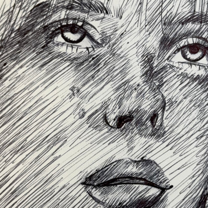 "Billie Eilish" Ink Drawing. 1 of 1 - Original