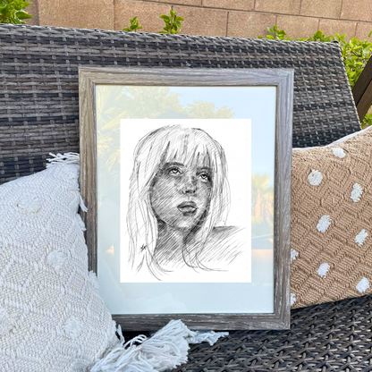 "Billie Eilish" Ink Drawing. 1 of 1 - Original