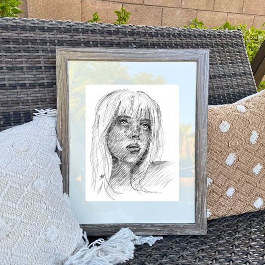 "Billie Eilish" Ink Drawing. 1 of 1 - Original